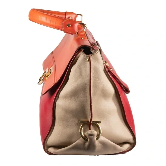 Salvatore Ferragamo Red and Orange Sofia Satchel - Picture 3 of 9